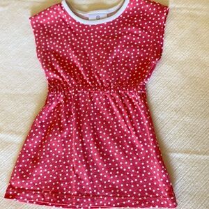 Hanna Andersson White and Pink Fit and Flare Dress